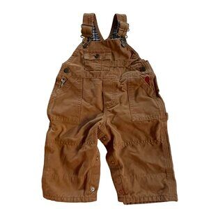 Oshkosh Kids Brown Tool-Themed Overalls With Straps & Pockets Size 18 Months